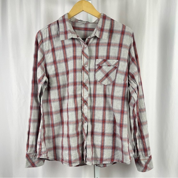 Horny Toad Large Plaid Casual Button Down Shirt Hiking Outdoor Camp Chore - Picture 1 of 7